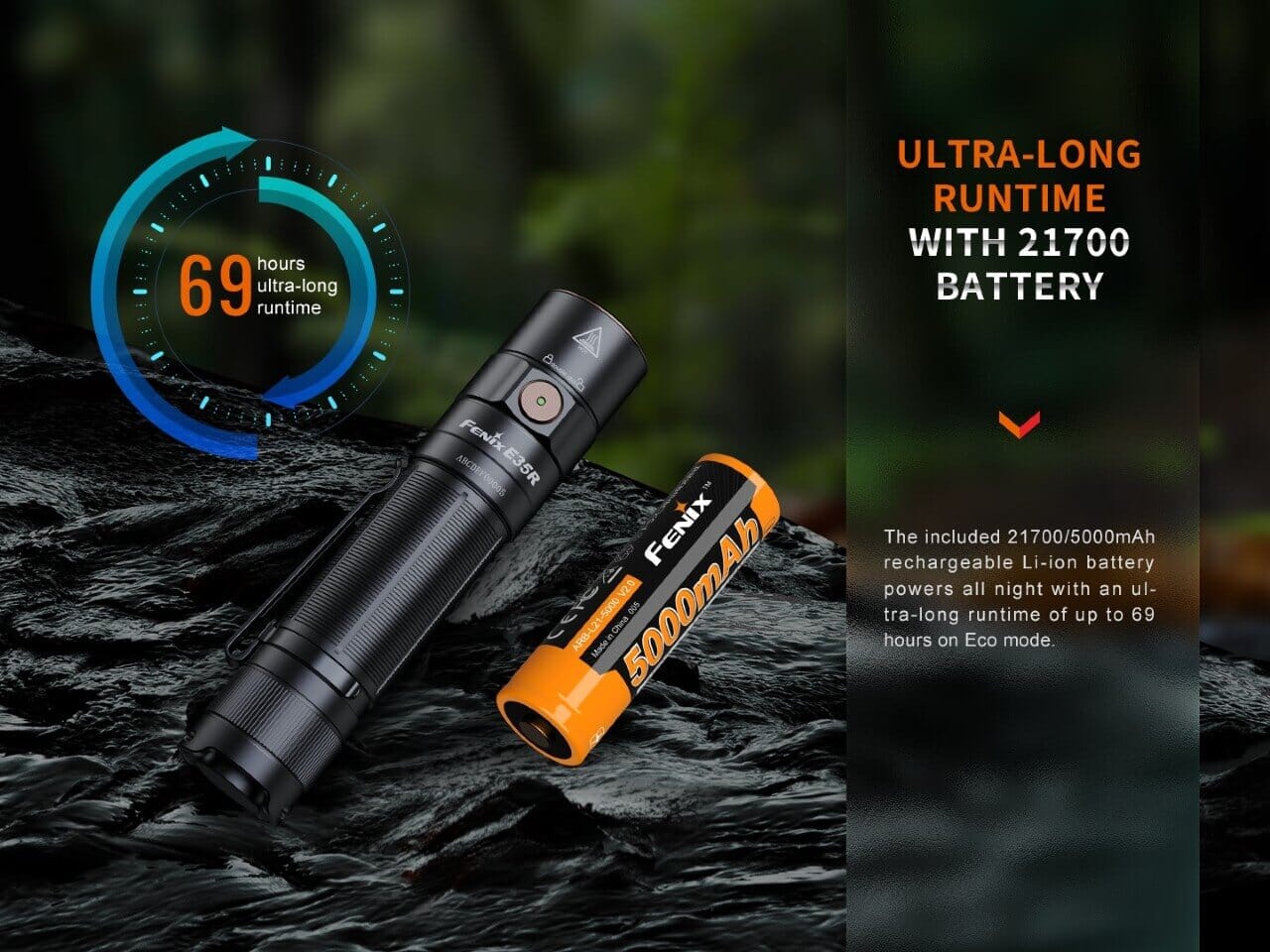 Fenix E35R SST70 Cool White LED Flashlight - Image 12