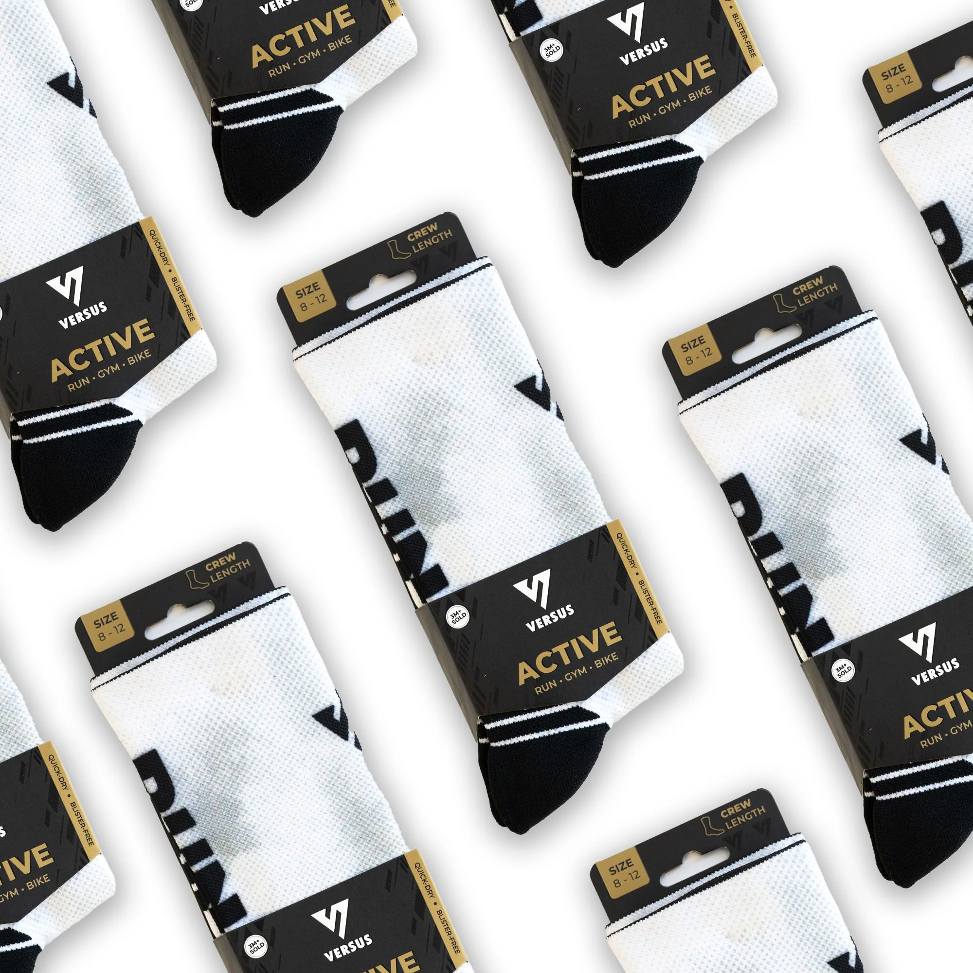 Versus RUN White Active Crew Socks - Image 9