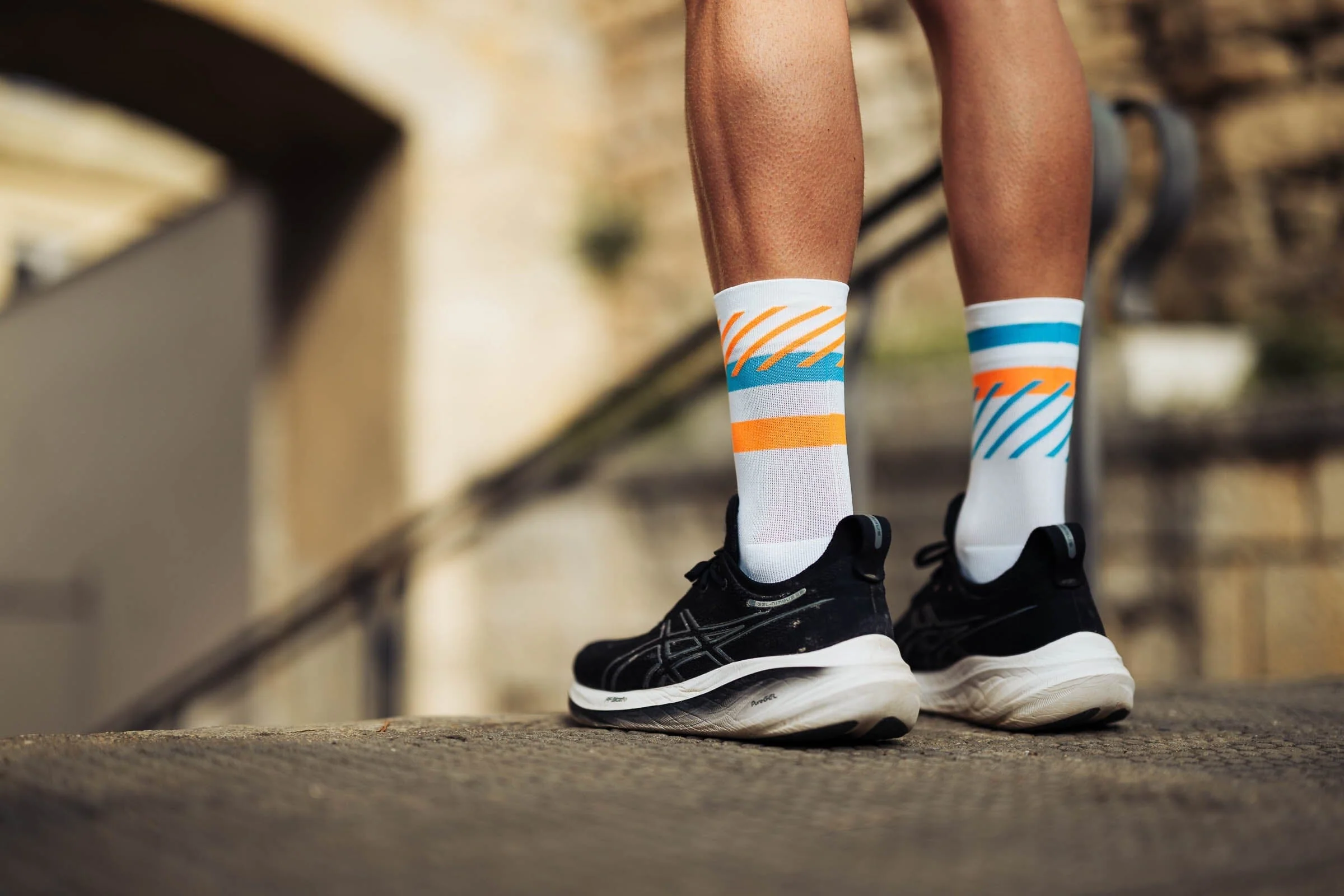 Incylence Running Disrupts White Blue Orange Socks - Image 5