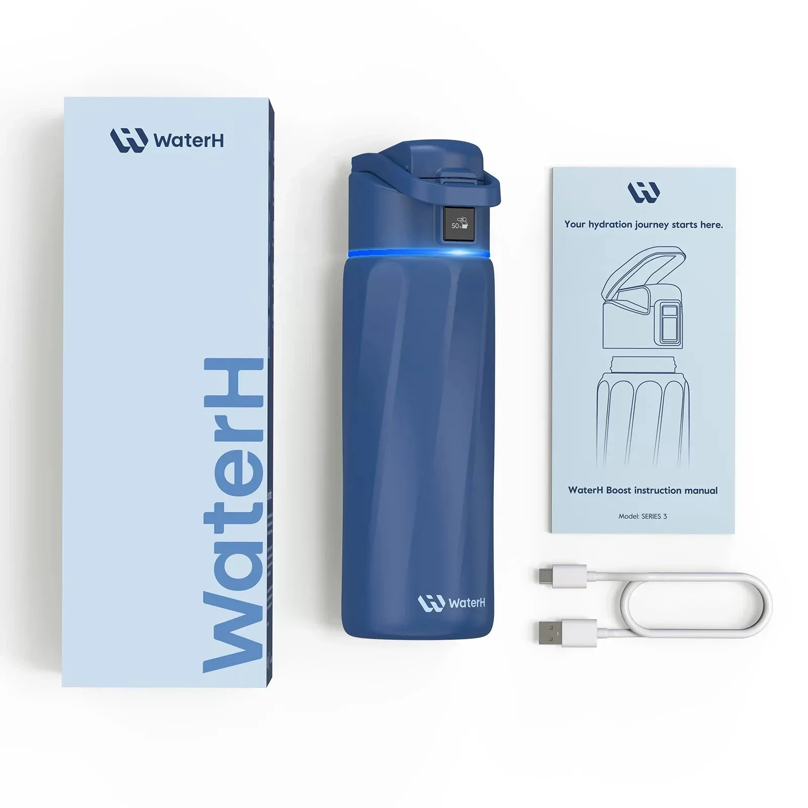 WaterH Boost Smart Water Bottle: 24 oz Hydration Tracker with APP & Insulation - Image 37