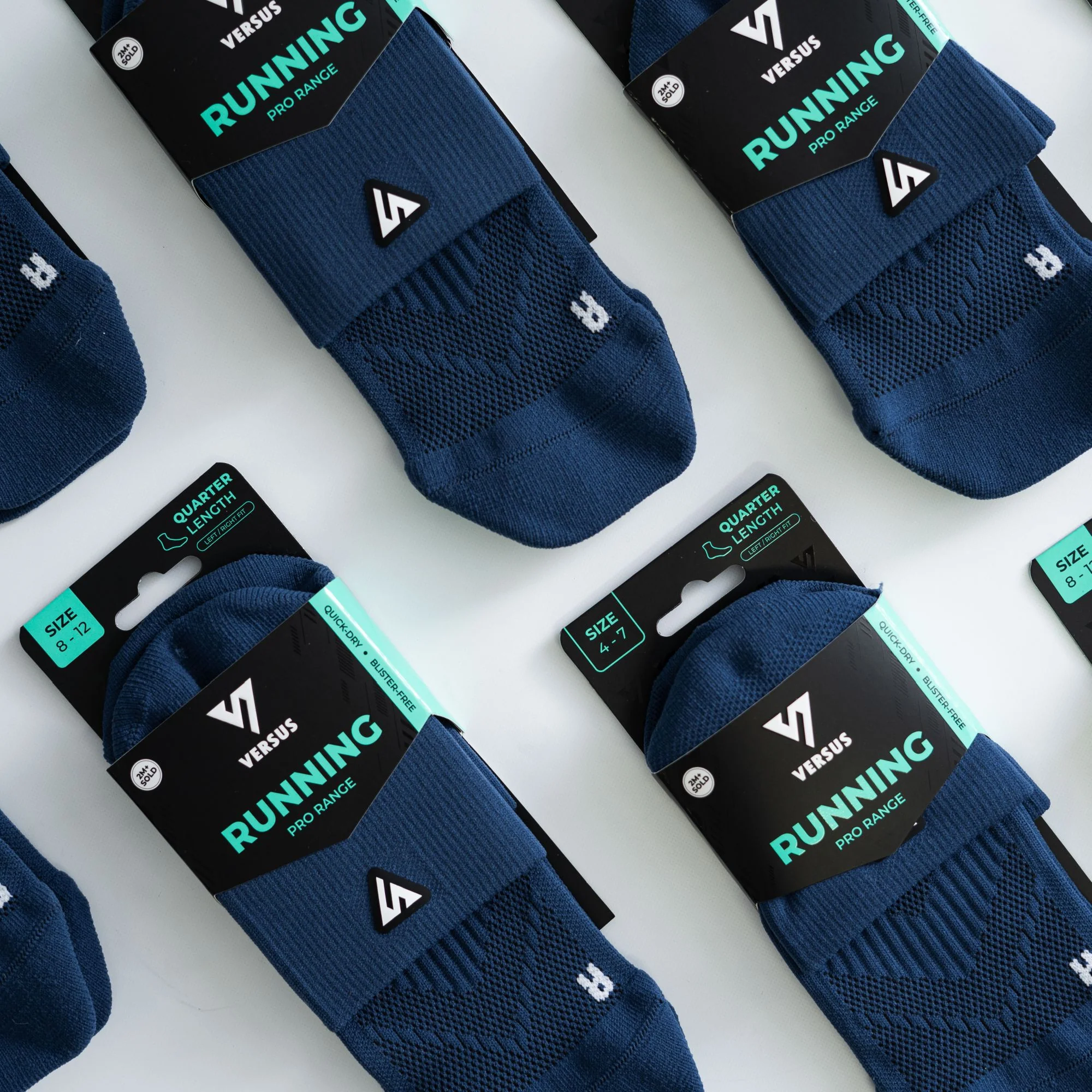 Versus Space Blue Running Quarter Socks - Image 5