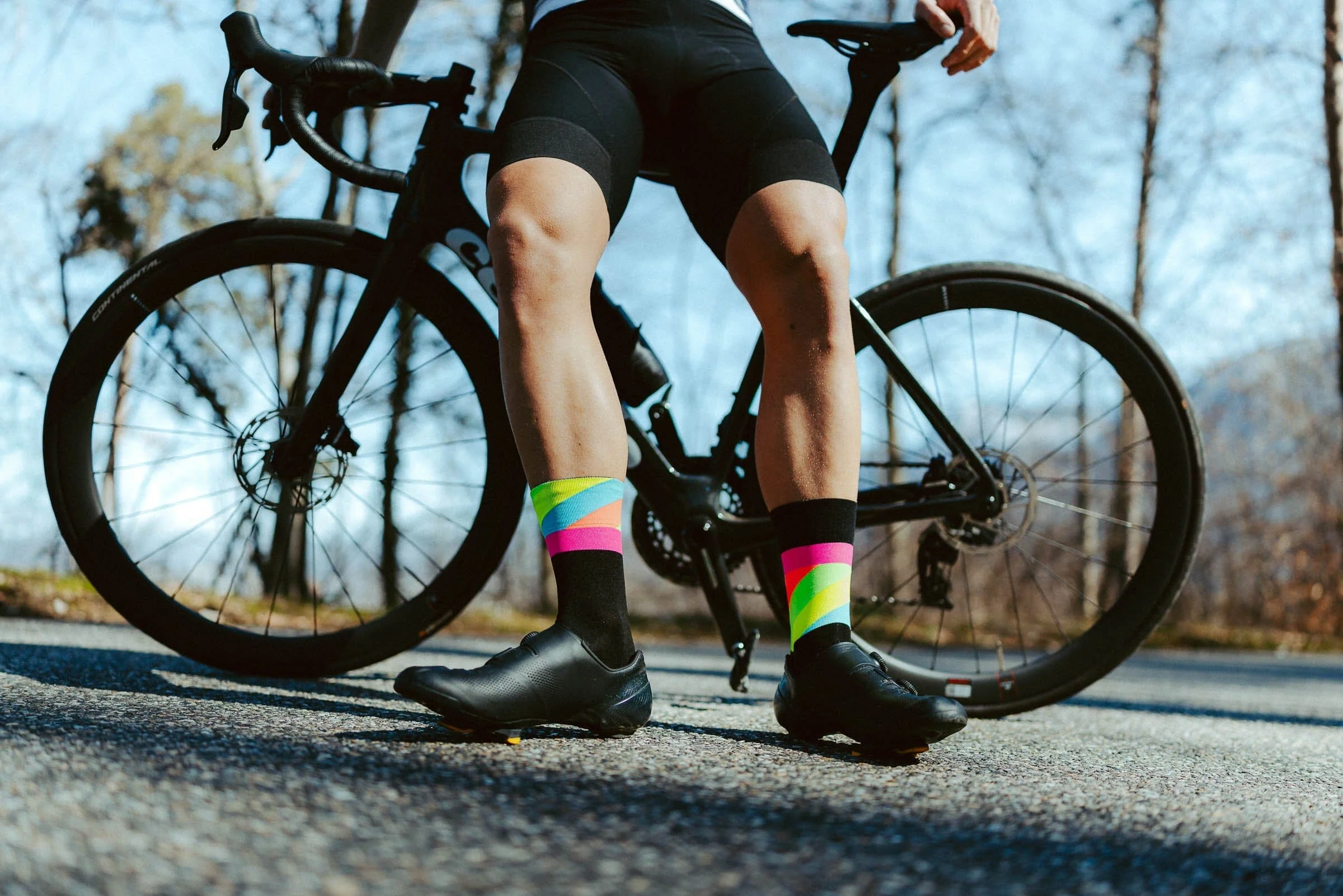 Incylence Ultralight Strides Black Pink Canary Socks - Image 3