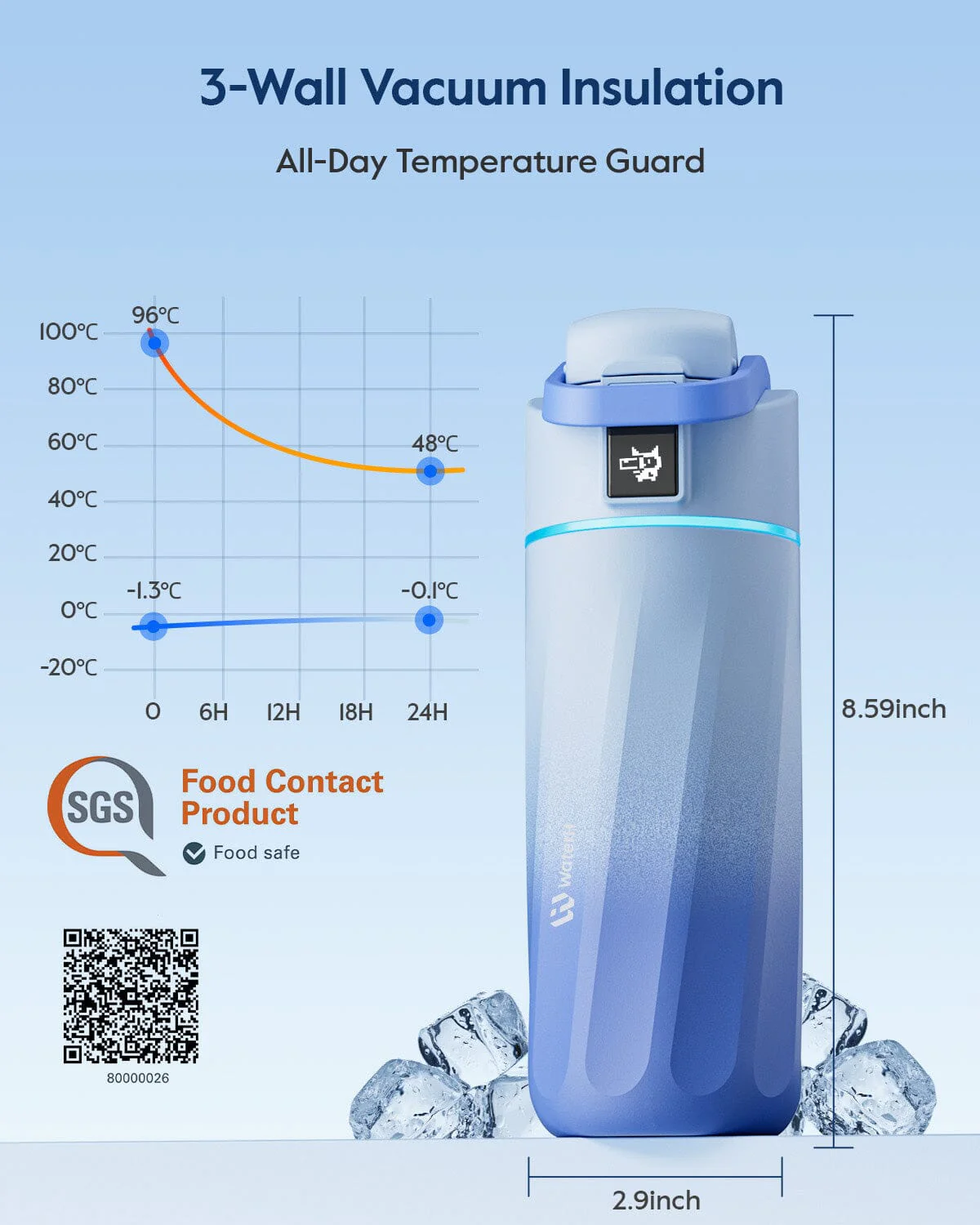 WaterH kids Smart Water Bottle 16oz with Light-Up Reminder & App Rewards - Image 3
